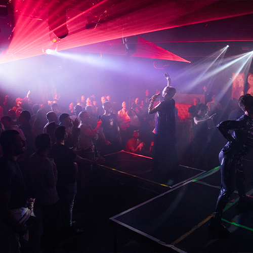 DJ equipment, a full sound system, dancefloors and more