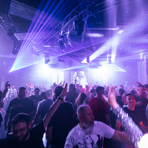 DJ equipment, a full sound system, dancefloors and more